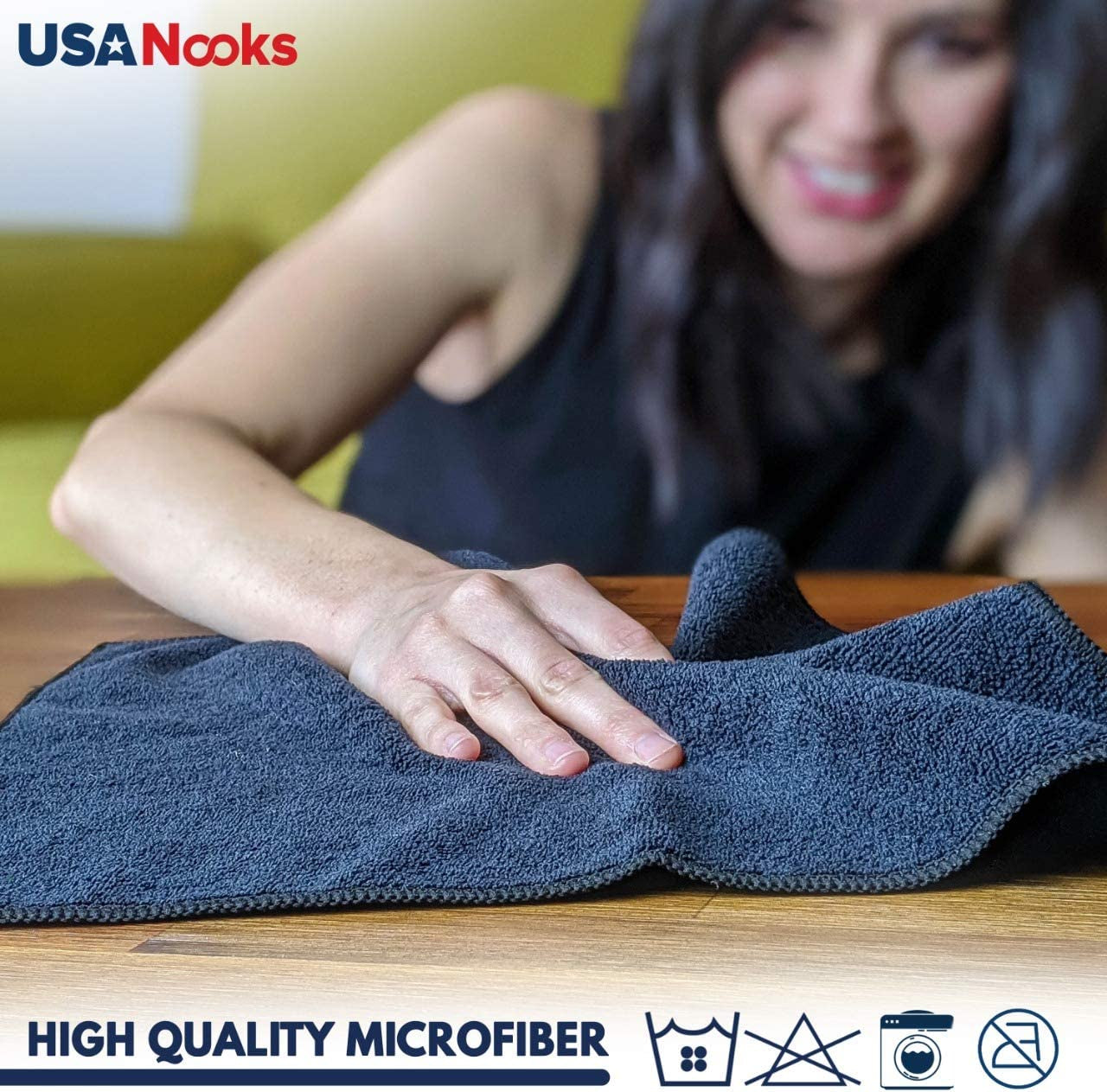 Microfiber Cleaning Cloths, Grey - Set of 12 (12.5" x 12.5") - High-Performance, Ultra-Absorbent Towels with 1200 Wash Durability, Perfect for Streak-Free Mirror Shine and Effective Grime & Liquid Removal – Ideal for Car Washing.